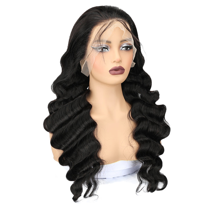 Kinnis Loose Deep Wave 13x4 Transparent Lace Front Wig Deep Loose Wave Human Hair Wigs