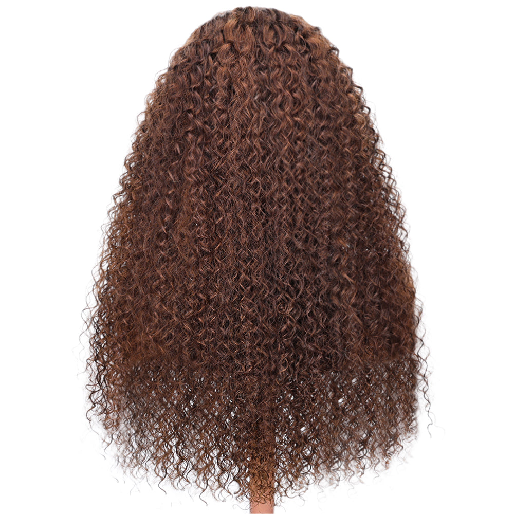 Kinnis Chocolate Brown Jerry Curly 5x5 HD Lace Closure Human Hair Wigs