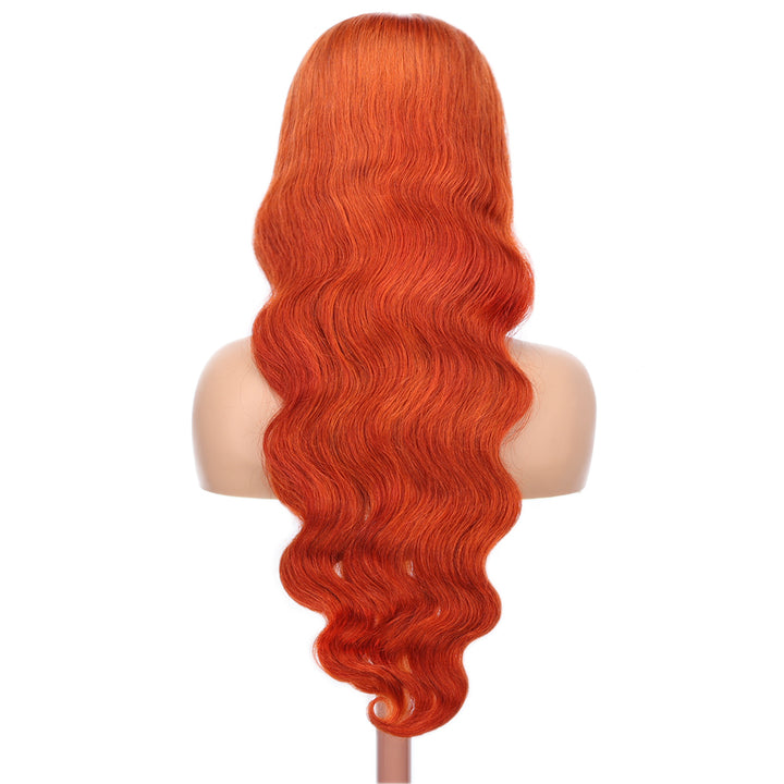 Kinnis Ginger Orange Body Wave #350 Ginger Color 5x5 HD Lace Closure Wig Human Hair Wig