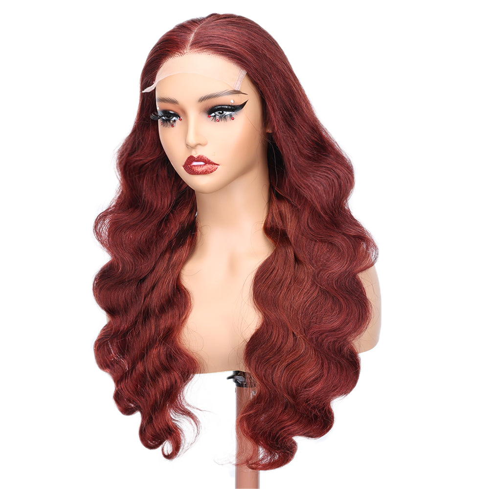 Kinnis Reddish Brown 5x5 HD Lace Frontal Body Wave Wig Pre-plucked Human Hair Wig