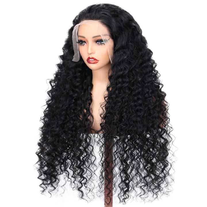 Kinnis Deep Wave 13x6 HD Lace Frontal Wig Pre Plucked Curly Hair Glueless Wig