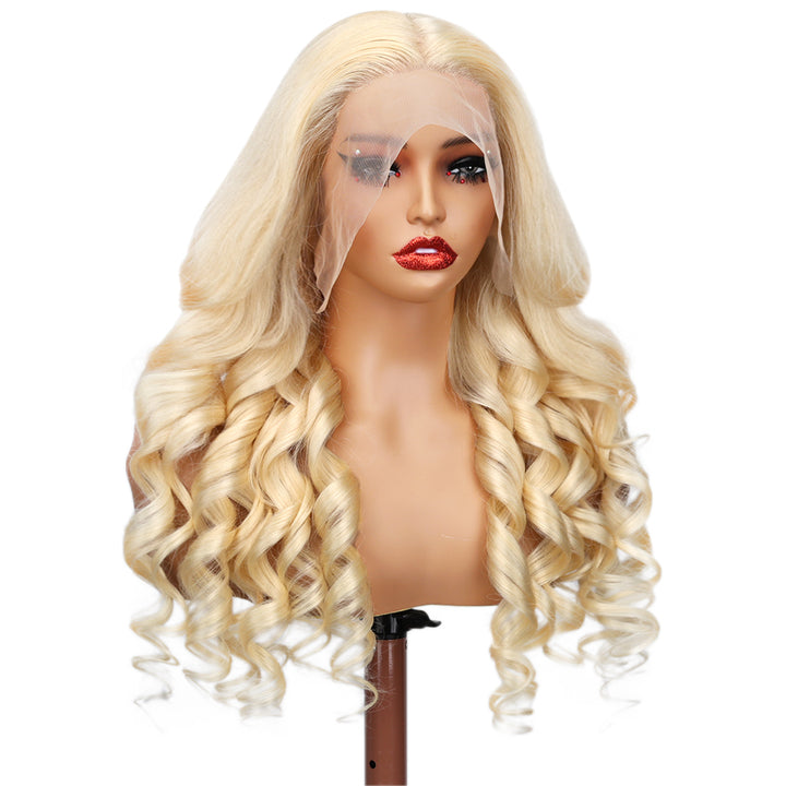 Kinnis Body Wave #613 Blonde 13x4 HD Transparent Lace Front Wigs 200% Density Human Hair Glueless Wigs