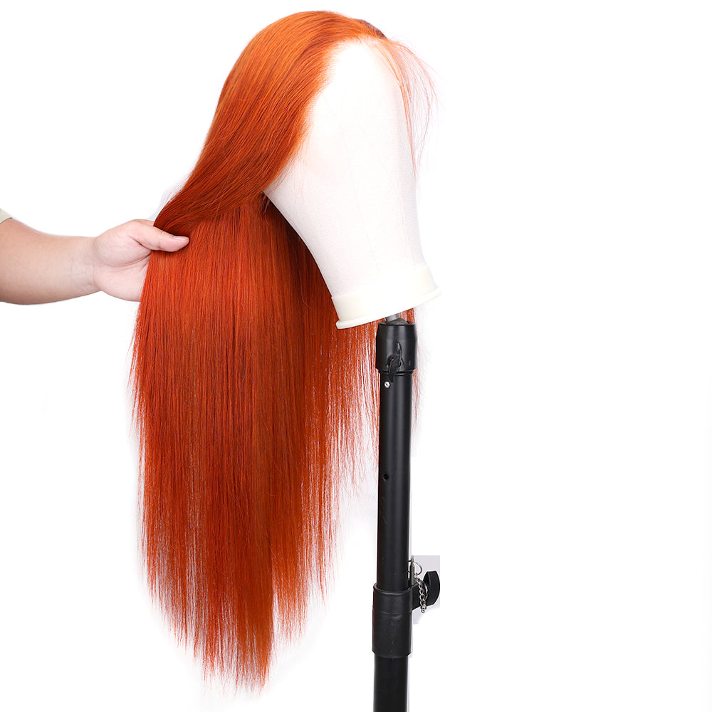 Kinnis Pre Plucked Ginger 13x4 Lace Front Wigs Straight Wigs With Natural Hairline Human Hair Wig