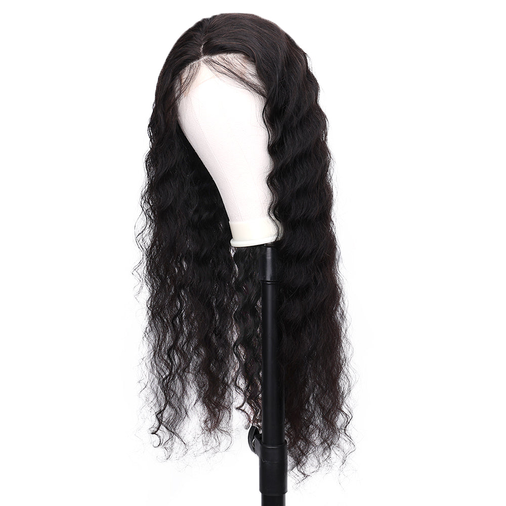 Kinnis 4x4 Lace Closure Deep Wave Wig Pre Plucked Natural Human Hair Wigs